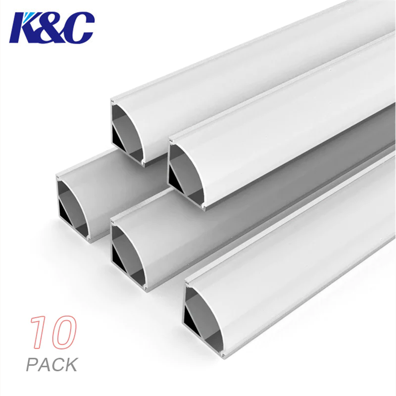 KC 10x1M 3.3ft V Shape Conrner LED Strip Aluminum Profile Diffuser Cover Included