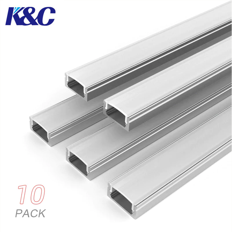 KC 10x1M 3.3ft Surface Mounted LED Strip Aluminium Channel Diffuser Cover Included