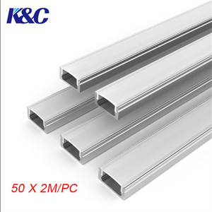 2M 6.6FT Surface Mounting LED Aluminium Profile Frosted Diffuser for Max 12mm Width LED Strip