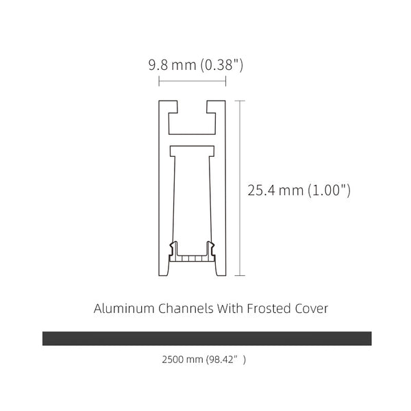 2.5M 8.2FT Long Small Suspending LED Aluminum Profile for 5mm LED Strip