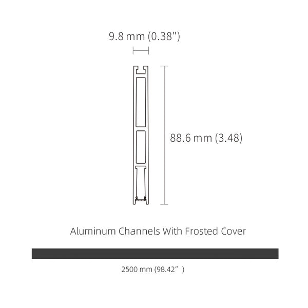 2.5M 8.2FT Length Pendant Black Anodized Aluminum LED Profile for 5mm LED Strips