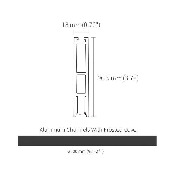 2.5M 8.2FT Long Suspended Slim LED Aluminum Profile Housing 10mm LED Strip