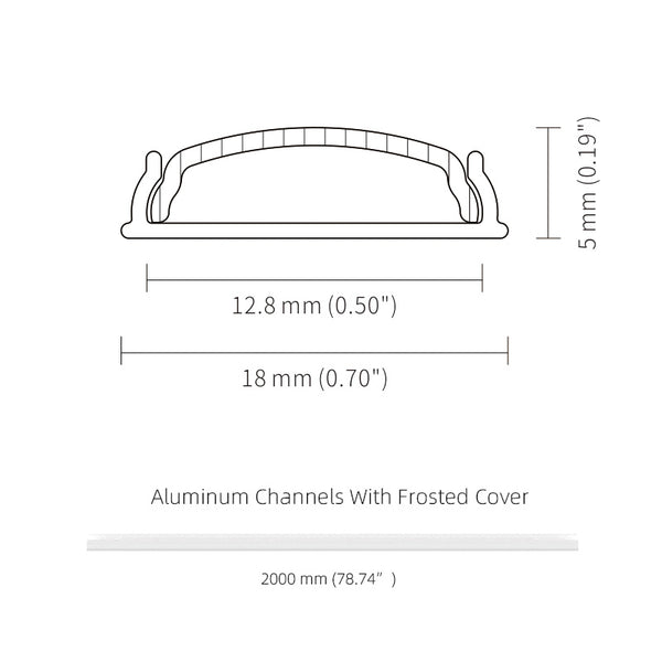 2M 6.6FT Bendable LED Aluminium Profile With Diffuser for 10mm wide LED Strip