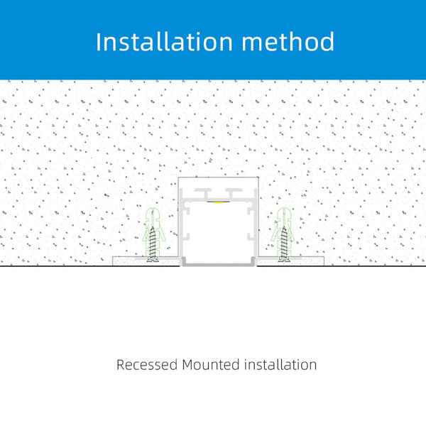2M 6.6FT Recessed Trimless LED Profiles For Ceiling and Wall Lighting