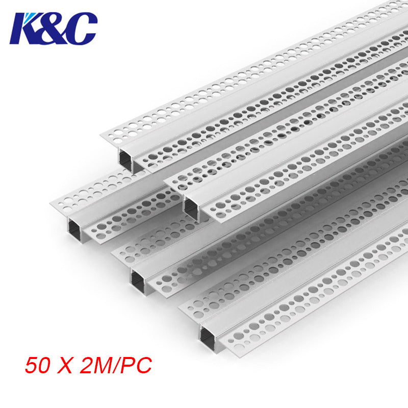 2M 6.6FT Plaster In Trimless LED Extrusion For Ceiling and Wall Lighting