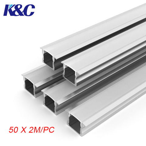 2M 6.6FT Recessed LED Strip Aluminum Channel With Accessories