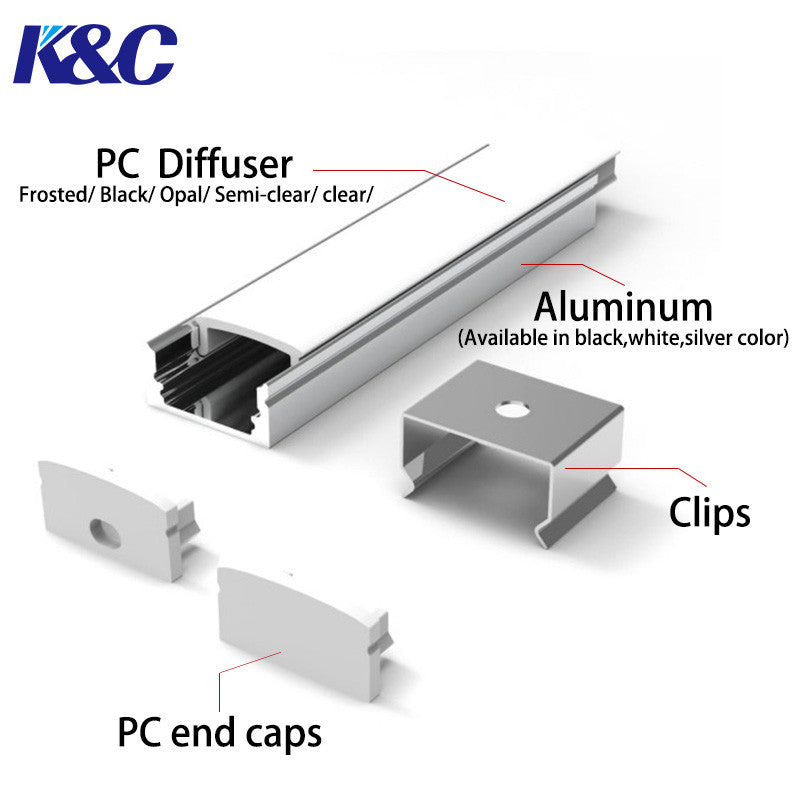 10x1m LED-Aluprofil U-Form Mit Milchglasabdeckung – Für 12mm Strips, Inkl. Clips & Endkappen!